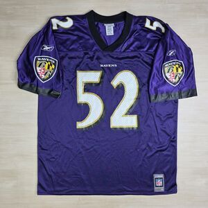 Baltimore Ravens Jersey Mens XL NFL Football Ray Lewis 52 Reebok Team Replica